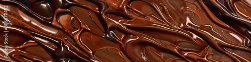 A seamless pattern of chocolate liquid texture, showcasing the intricate swirls and textures characteristic of reallife melted chocolate. The background is a rich brown color with detailed lines