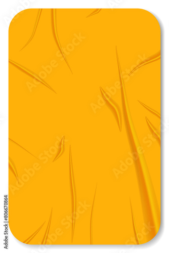 Template glued paper with wrinkles effect realistic