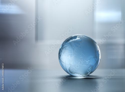 Glass sphere of planet Earth photo