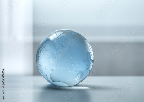 Glass sphere of planet Earth photo