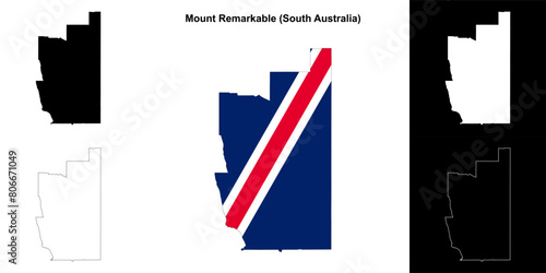 Mount Remarkable (South Australia) outline map set