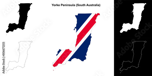 Yorke Peninsula (South Australia) outline map set