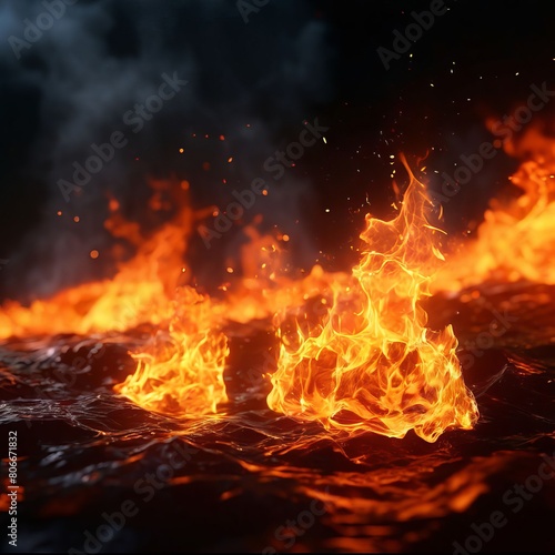  glowing fire embers floating in the air close up k uhd very det