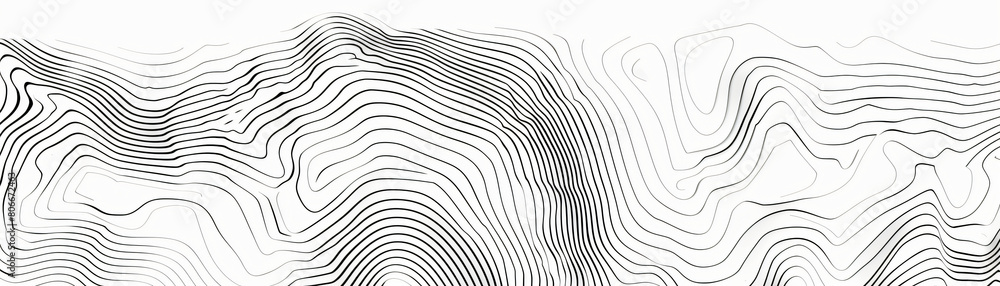 Black and white vector illustration of topographic map lines for versatile backgrounds Black and white vector illustration of topographic map lines for versatile backgrounds