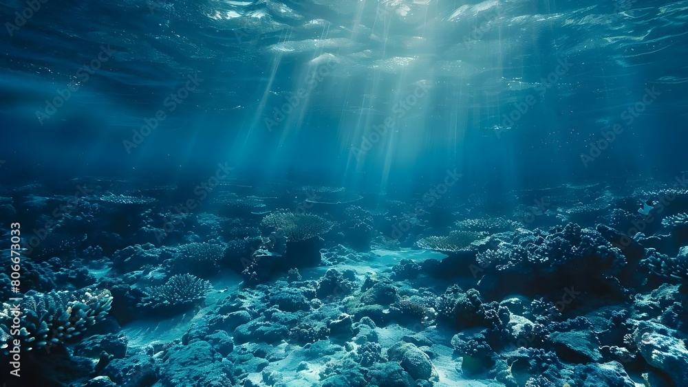Obraz premium Exploring the Enigmatic Beauty of the Deep Blue Ocean. Concept Marine Life, Underwater Photography, Oceanic Wonders, Deep Sea Exploration, Submerged Treasures
