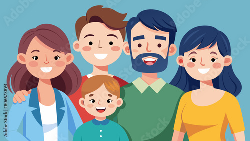 Grupo de familiares contentos. Foto familiar. Foto grupal.