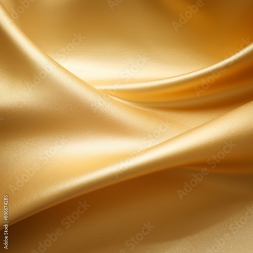 Golden satin background with smooth folds Satin silk fabric background Luxury shiny wallpaper