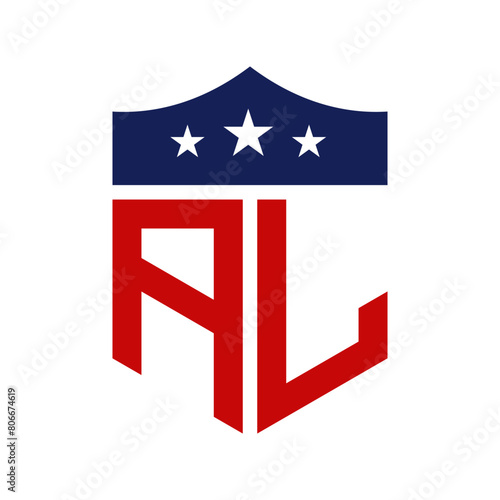 Patriotic AL Logo Design. Letter AL Patriotic American Logo Design for Political Campaign and any USA Event.