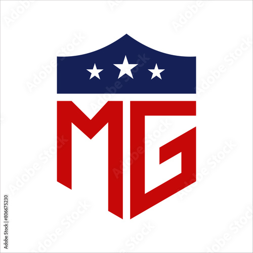 Patriotic MG Logo Design. Letter MG Patriotic American Logo Design for Political Campaign and any USA Event.