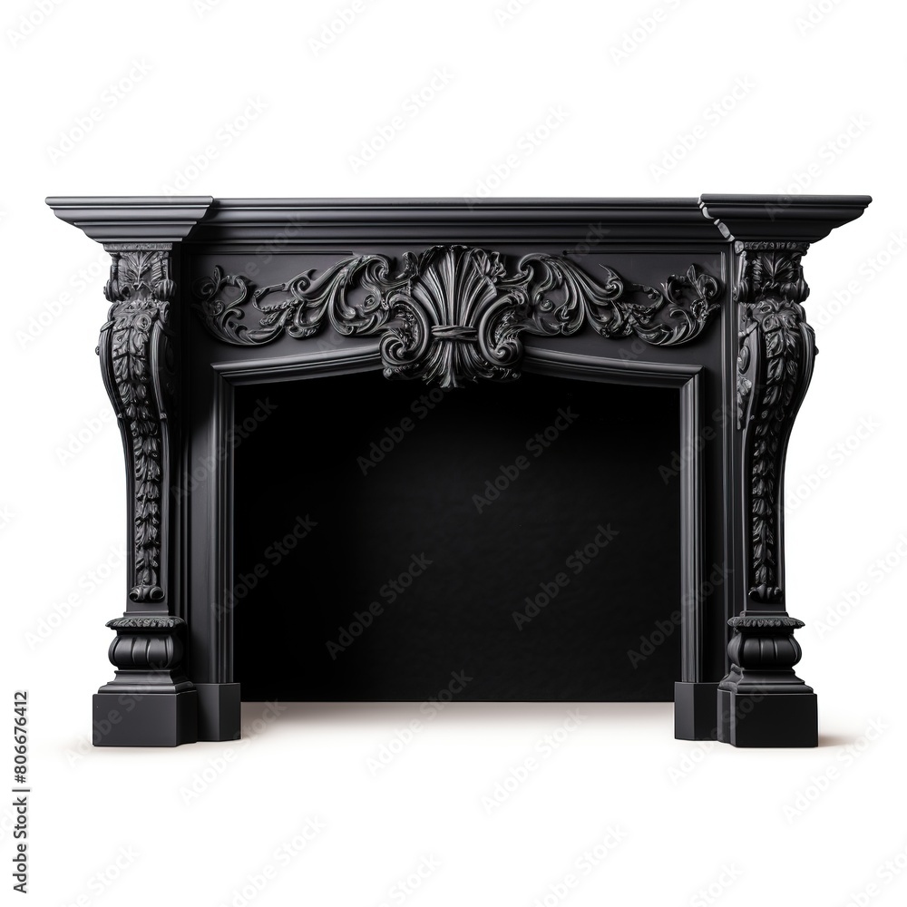 Fireplace mantel black Fireplace mantel black