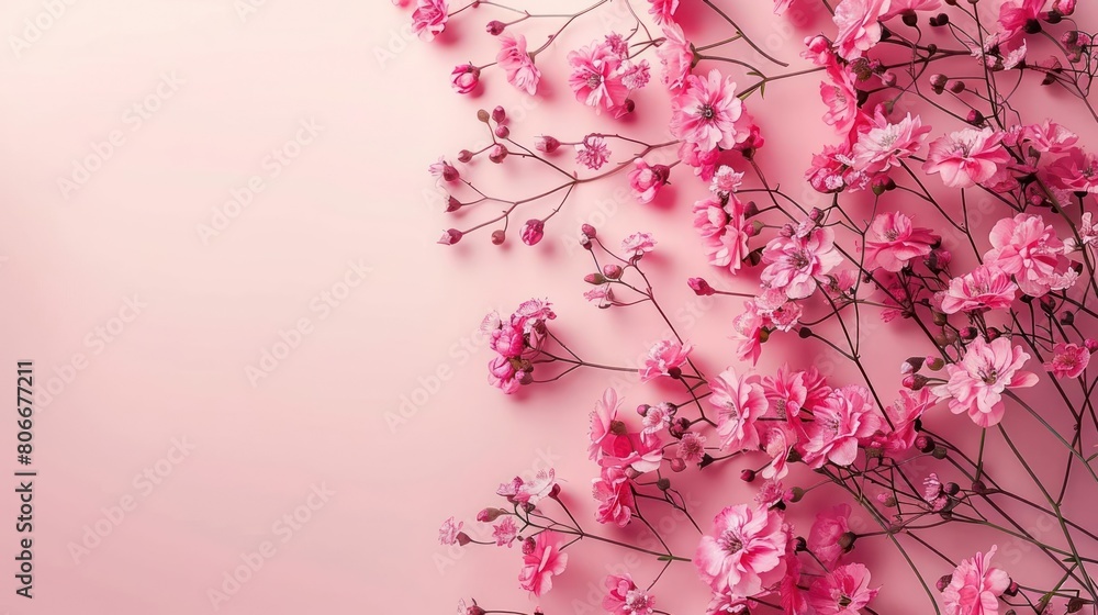 Floral Wallpaper: Pink Blossom and Branch Background Design