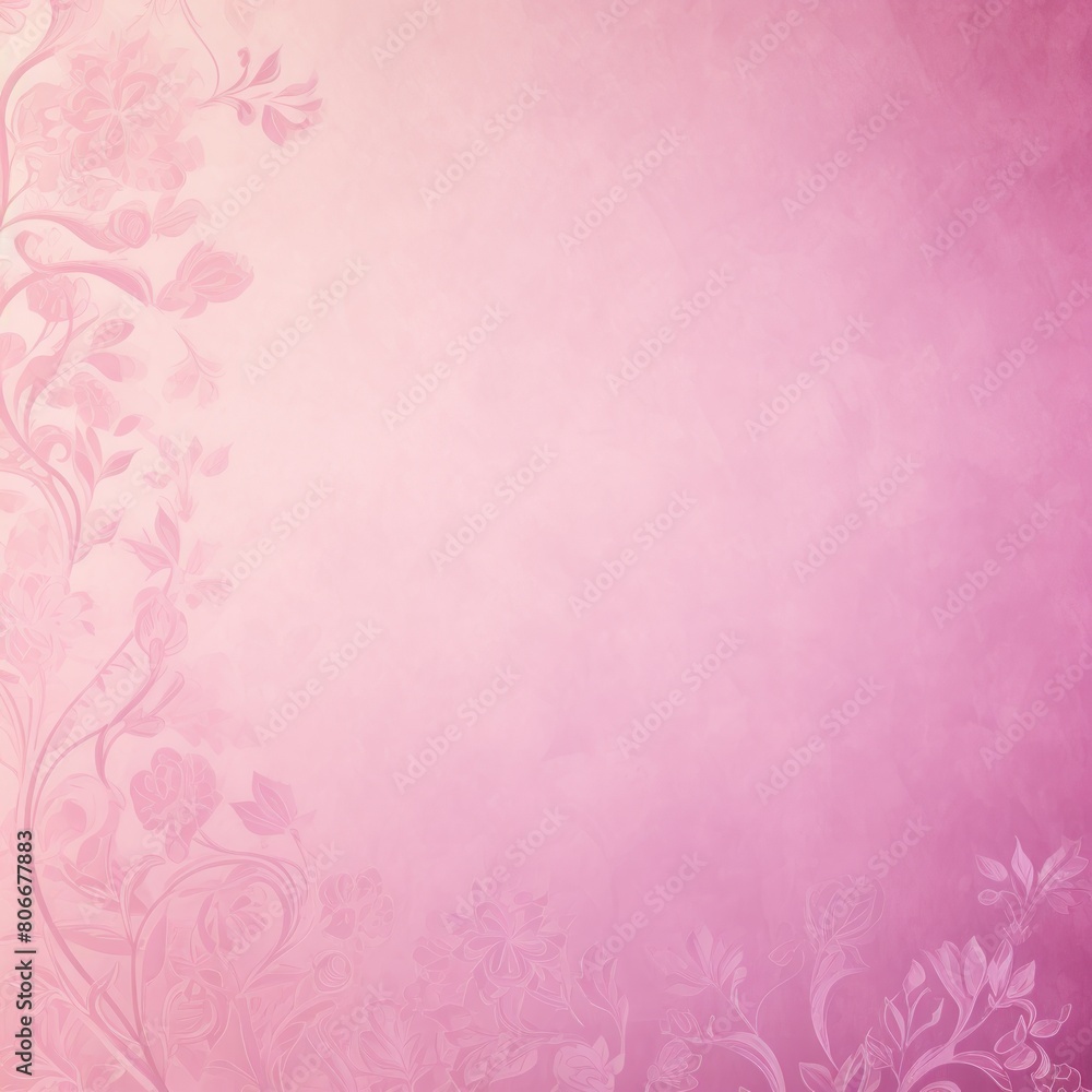 Magenta soft pastel color background parchment with a thin barely noticeable floral ornament, wallpaper copy space, vintage design blank 