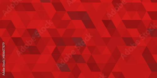 Red vector digital technology polygon pattern background .Abstract modern geometric low poly pattern .red polygon mosaic technology background design .