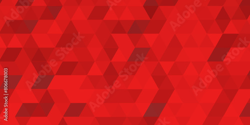 Red vector digital technology polygon pattern background .Abstract modern geometric low poly pattern .red polygon mosaic technology background design .