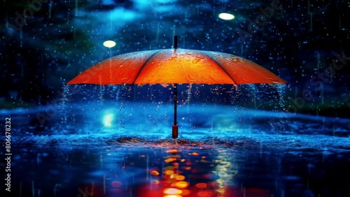 Wallpaper Mural Rain water wets an umbrella floating above the ground when the rainy season arrives with a blur background and urban atmosphere, with the concept of aesthetics, tranquility, meteorology, imagination,  Torontodigital.ca