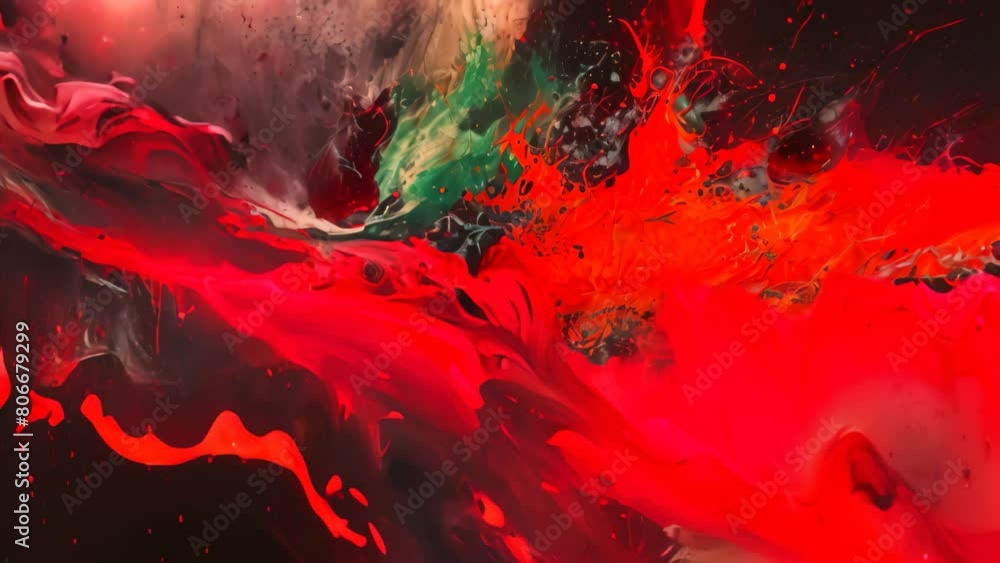 An abstract painting featuring bold black, white, and red colors, A ruptured spleen in a striking abstract style An abstract painting featuring bold black, white, and red colors, A ruptured spleen in a striking abstract style