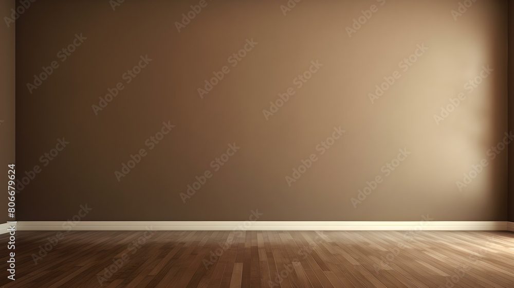Khaki Wall with wooden Flooring. Empty Room for Product Presentation Khaki Wall with wooden Flooring. Empty Room for Product Presentation