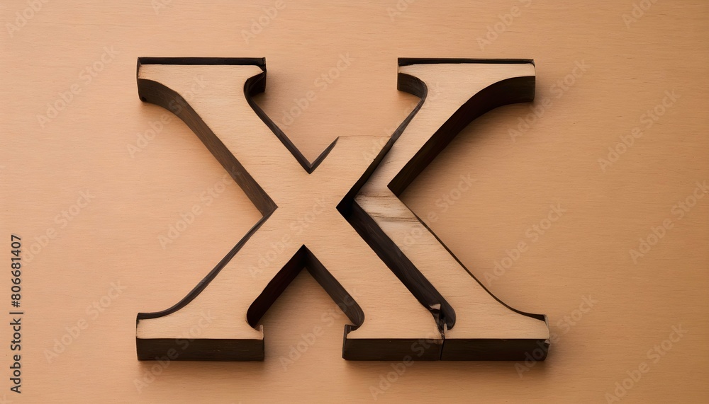 Letter-X-Made-Of-Wood-
