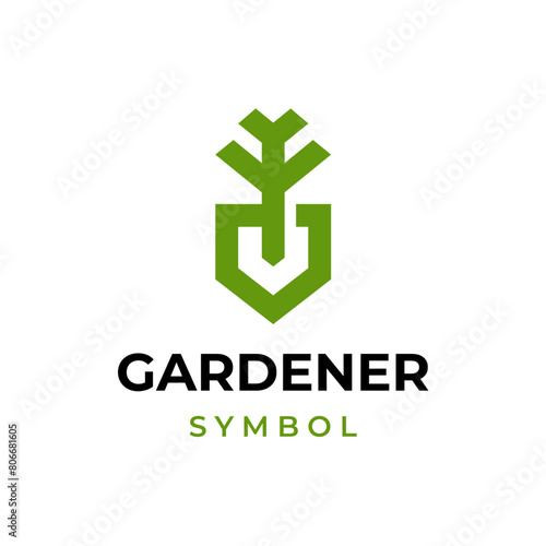 Gardener logo design vector, Lawn care, farmer, lawn service logotype, icon vector