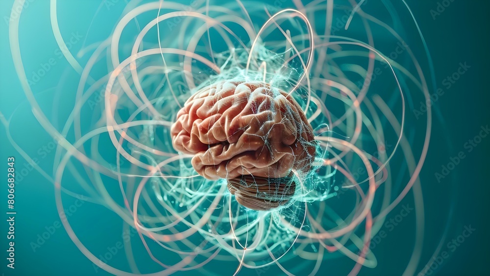 Image of a brain generating ideas trapped in a thought process. Concept Brainstorming, Creativity, Thought process, Ideas generating Image of a brain generating ideas trapped in a thought process. Concept Brainstorming, Creativity, Thought process, Ideas generating