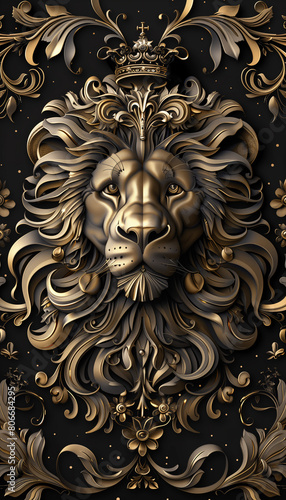 golden lion head