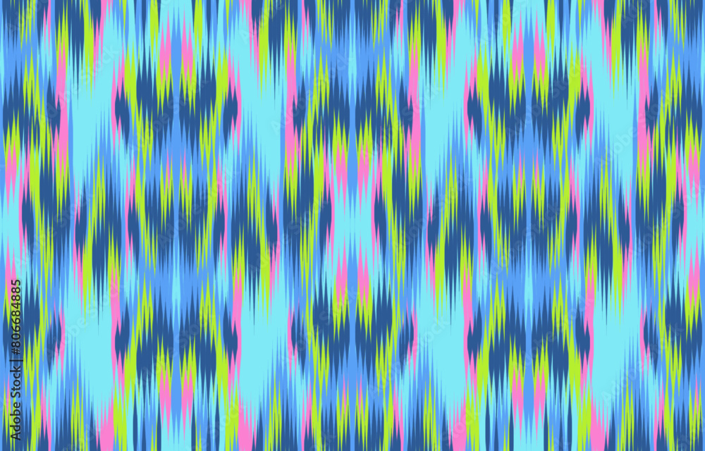Design Textile ikat wave abstract geometric ikat, design ikat vector for background, wallpaper, carpet, wrapping, fabric, textile fashion wearing. Design Textile ikat wave abstract geometric ikat, design ikat vector for background, wallpaper, carpet, wrapping, fabric, textile fashion wearing.