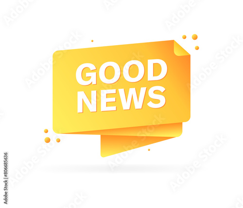 Good news banner icon. Flat style. Vector icon