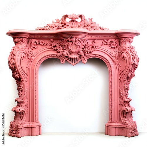 Fireplace mantel coralpink photo