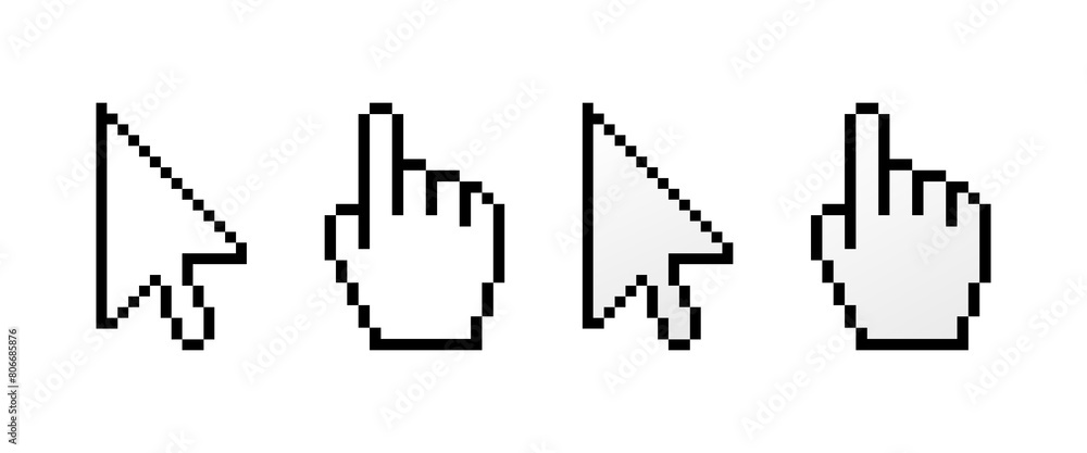 Cursor mouse icon set. Linear style. Vector icons Cursor mouse icon set. Linear style. Vector icons