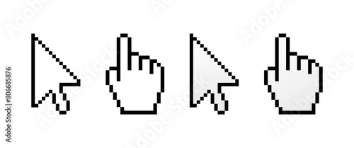 Cursor mouse icon set. Linear style. Vector icons