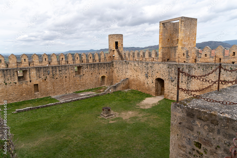 Detailed plan of the interior of the medieval castle in the tourist town of Frías in the province of Burgos.