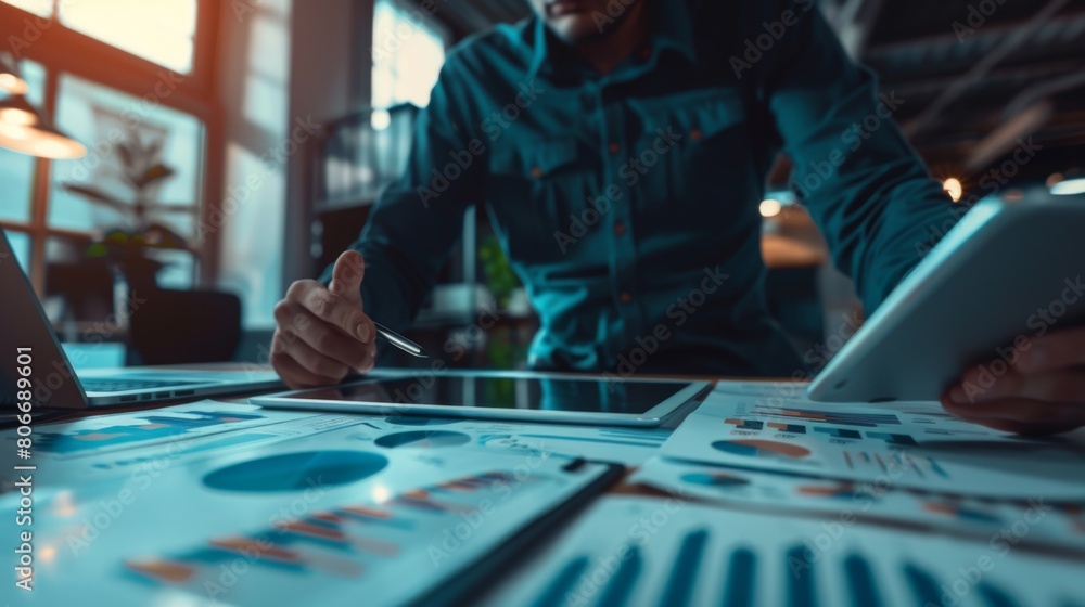 Man Analyzing Financial Data Man Analyzing Financial Data