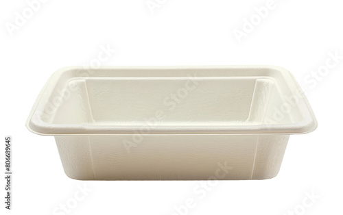 Lonely Foam Food Container against White Backdrop, Isolated Foam Food Container, Alone, an Empty Foam Food Container