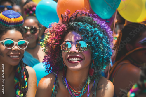 Joyful Celebration at a Colorful Festival.