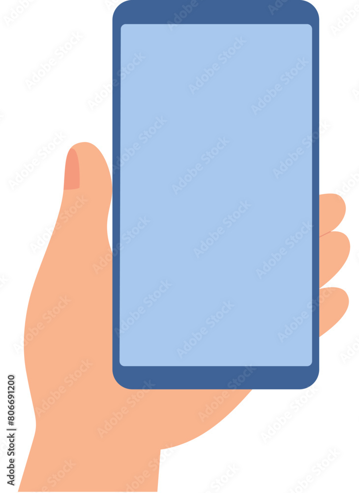 Hand holds a smartphone Hand holds a smartphone
