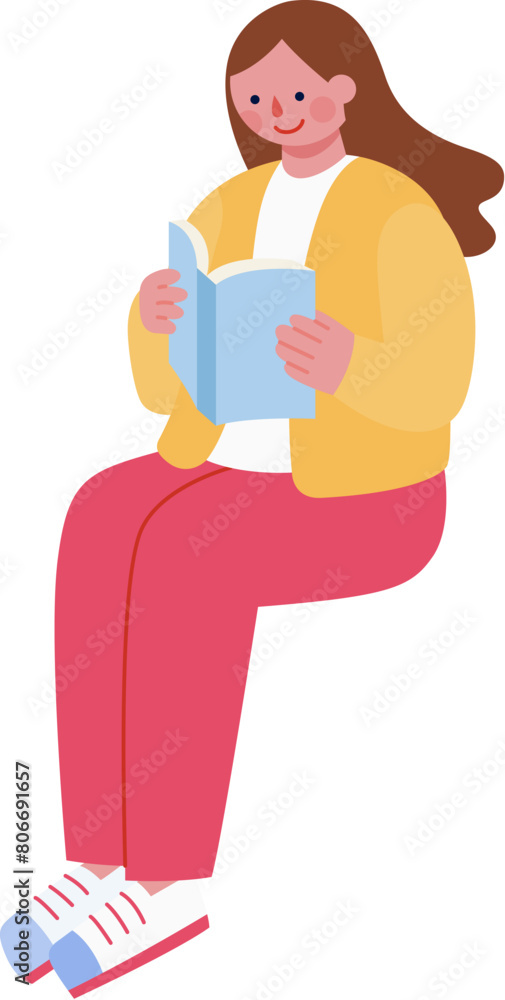 Girl sitting and reading Girl sitting and reading