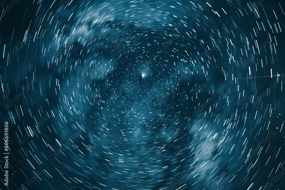 Night sky with stars moving in a rhythmic pattern, suitable for background visuals in mindfulness apps
