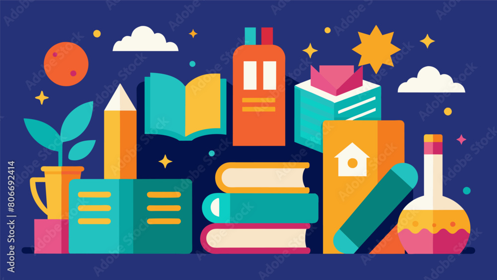 Youll find books in every shape size and condition but all with one thing in common the memories and stories they hold.. Vector illustration Youll find books in every shape size and condition but all with one thing in common the memories and stories they hold.. Vector illustration