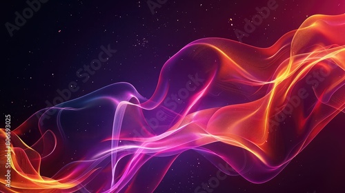 Future cyberspace concept  Futuristic dark background with neon glow and smoke  abstract background with multicolored smoke on a black background  Creative abstract wallpaper  banner 
