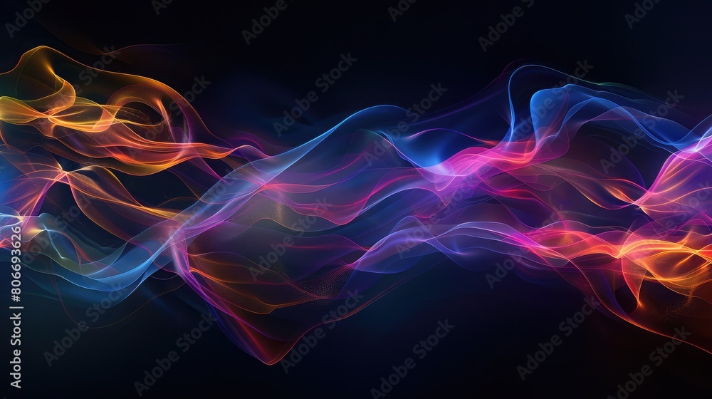 Future cyberspace concept ,Futuristic dark background with neon glow and smoke ,abstract background with multicolored smoke on a black background, Creative abstract wallpaper, banner
