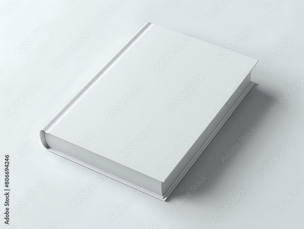 Professional Hard Cover Book Mockup with Smooth Shadows on White Background Professional Hard Cover Book Mockup with Smooth Shadows on White Background