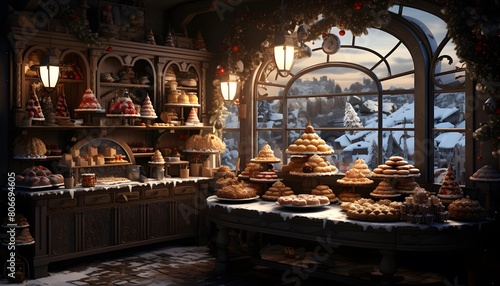 Bakery shop in the old town of Lviv, Ukraine.