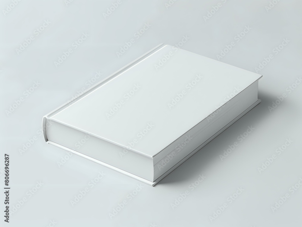 Naklejka premium Clean Studio Lighting Hard Cover Book Mockup with White Background