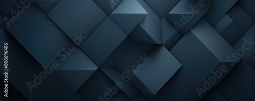 Navy Blue color square pattern on banner with shadow abstract navy blue geometric background with copy space modern minimal concept empty 