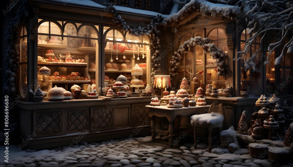 Christmas market in the old town of Riga, Latvia. Traditional christmas market in winter.