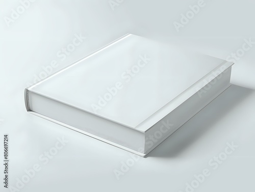 Professional Hard Cover Book Mockup with White Glossy Blank Cover