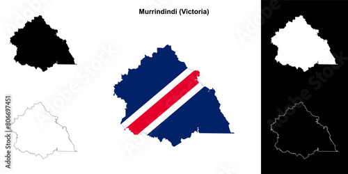 Murrindindi (Victoria) outline map set photo
