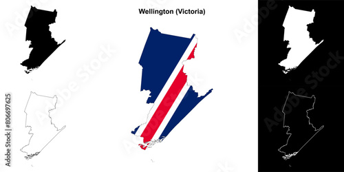Wellington (Victoria) outline map set