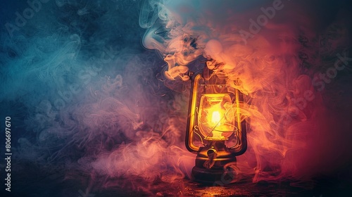Lamp of Wishes and Magic Smoke Coming out of the bottle © BrilliantPixels