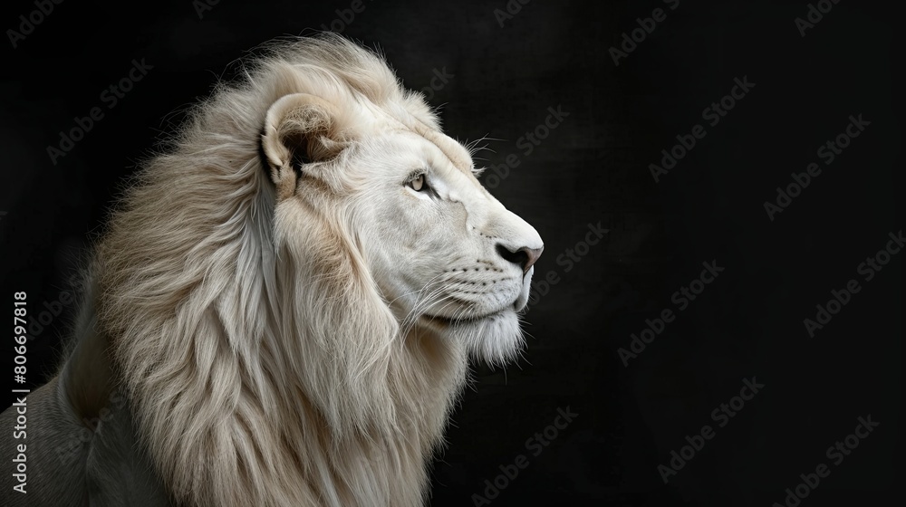 Regal White Lion King: A Majestic CGI Portrait Regal White Lion King: A Majestic CGI Portrait